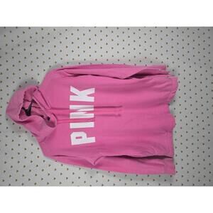 Victorias Secret Pink Pullover Logo Sweater Jacket Hoodie Oversized XS